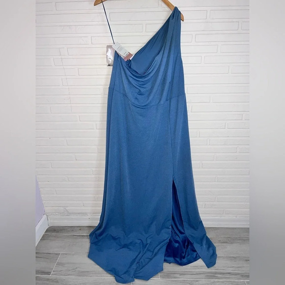 Birdy Grey Blue Twilight Crepe Kira Bridesmaid Dress, Women’s Size 2X - Picture 2 of 7